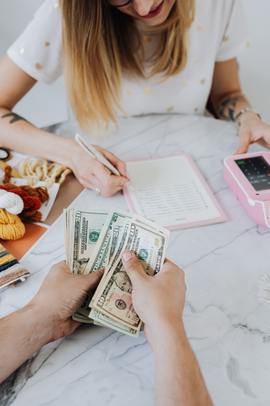 Reviewing loan paperwork and a budget